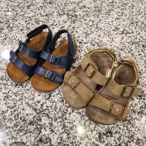 Size 6K toddler boy sandals navy and brown